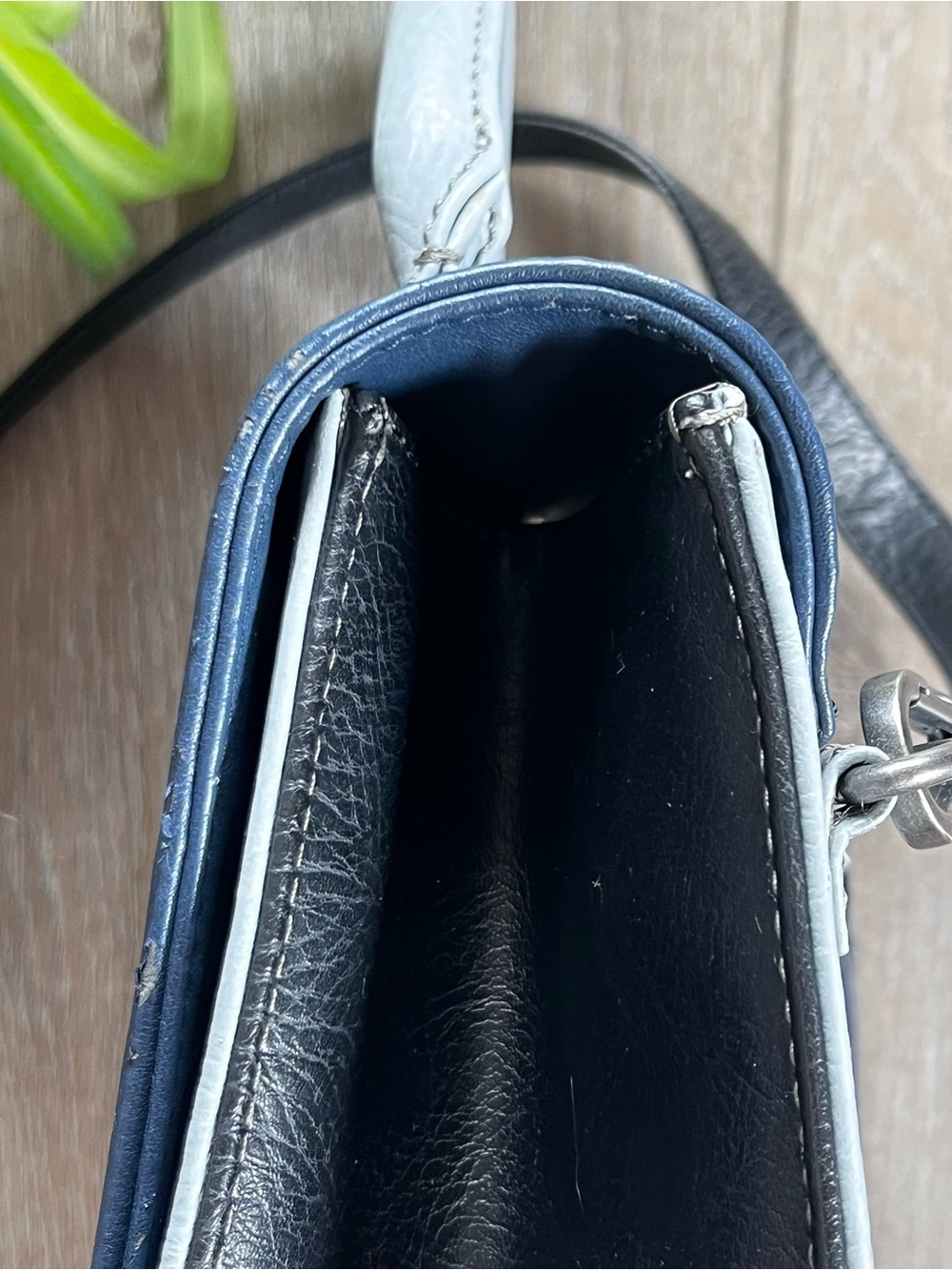 Matt & Nat Navy and Light Gray Two-Tone Top-Handle Satchel - Picture 8 of 16